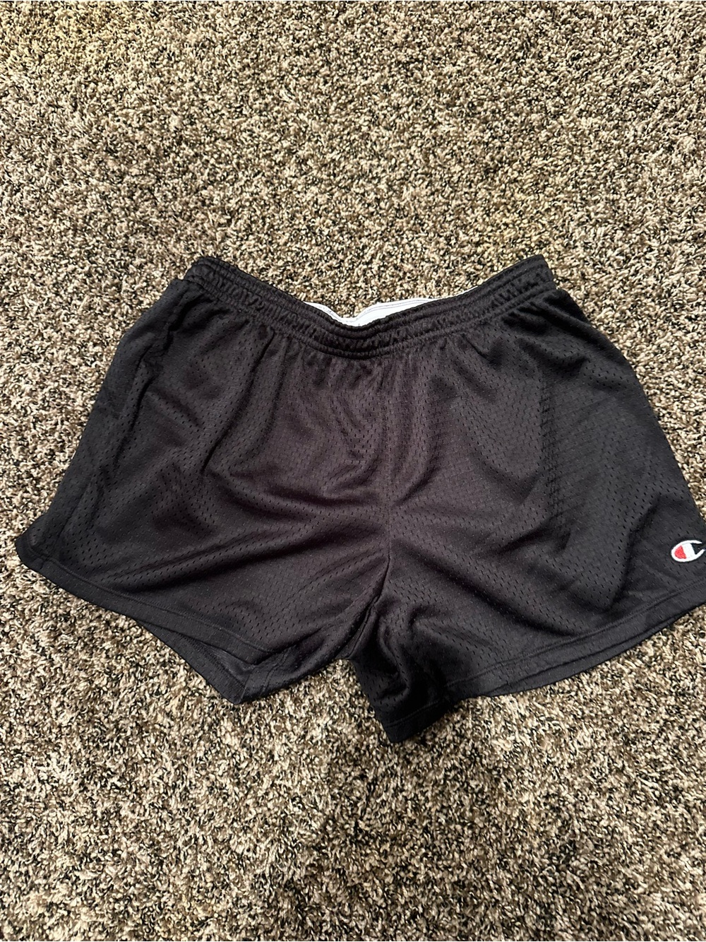Champion Black Athletic Shorts with Small Logo